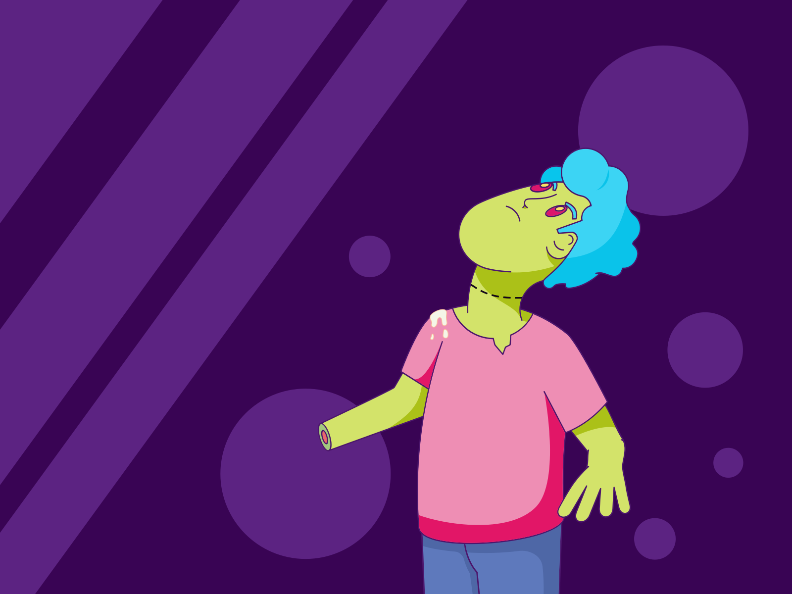 Natoutete, Character looking up.