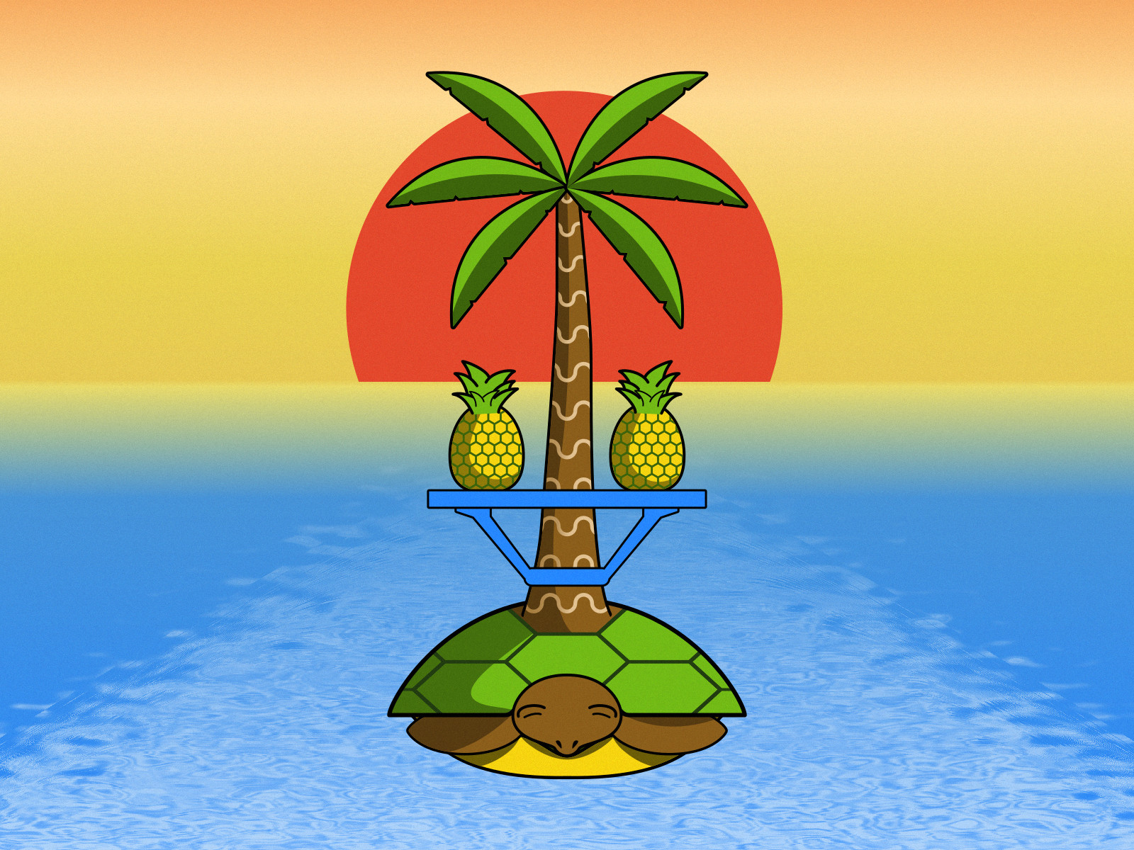 Natoutete, Colorful turtle isllustration.